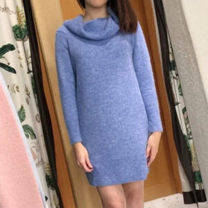 Aritzia Wilfred Free Eishia Sweater Dress Alpaca Merino Wool  Blend Blue Small